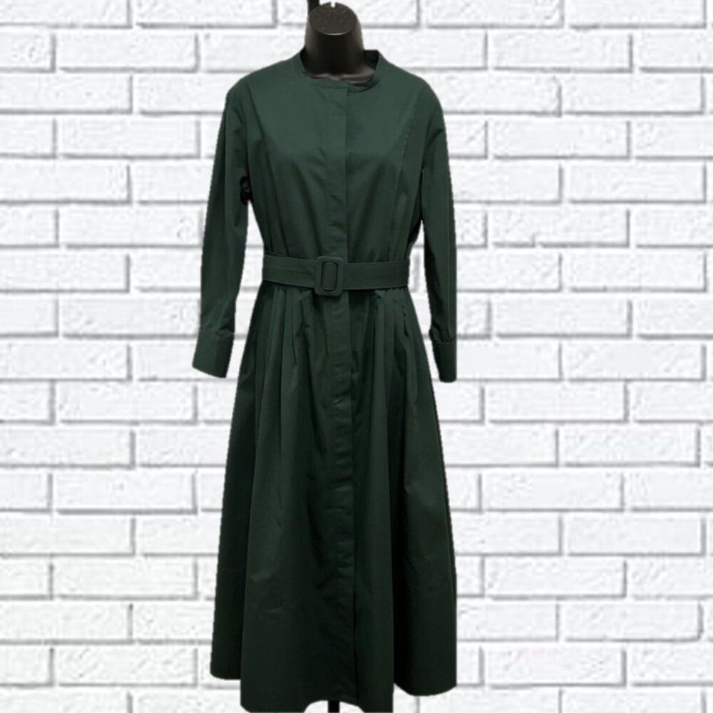 Oscar de la Renta | Sleeved Midi Spruce Shirt Dress